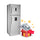 HYUNDAI HBM-2500D Double Door Refrigerator - 25ft, Silver ثلاجة هيونداي بابين براد  25 قدم + HBM-605 هدية مجانا