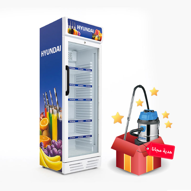 HYUNDAI HBM-2800S Showcase Chiller 28ft, White عارضة هيونداي + HBM-20L Vacuum Cleaner هدية مجانا