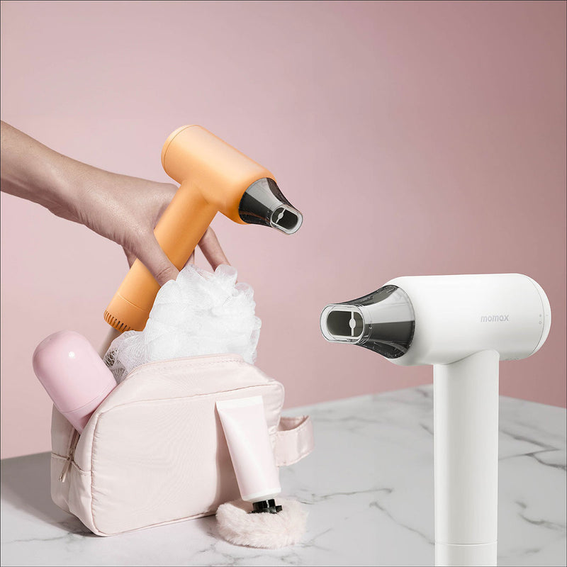 MOMAX HL13UKM 1-Care Hair Mini Ultra Speed Ion Hair Dryer, Orange مجفف شعر موماكس