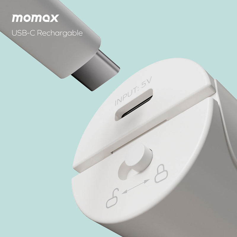 MOMAX HL17W 1-Care Styler Mini Wireless Hair Straightener, White جهاز تصفيف الشعر لاسلكي موماكس