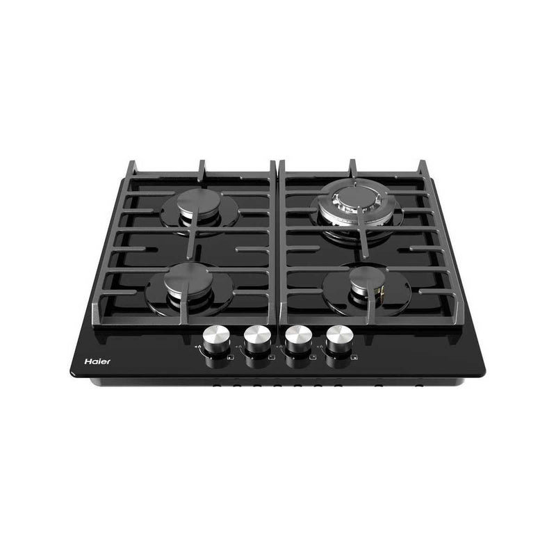 طباخ غازي مدمج 4 مشاعل من هاير HAIER HOB-640B3PSFB Built-In Gas Hob