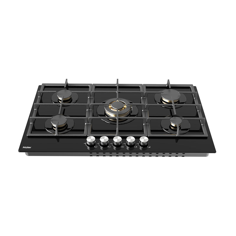HAIER ‫‪HOB-950B4PSFB‬‬ 5 Italian Sabaf Burners, Black  طباخ 5 مشاعل هاير