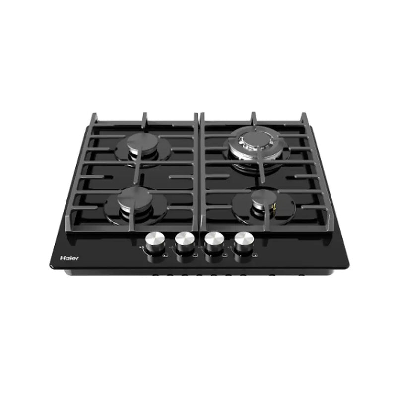 HAIER HOB-G64CST4B Hairy Gas Cooker 4 Burners, Black طباخ مدمج 4 مشاعل هاير