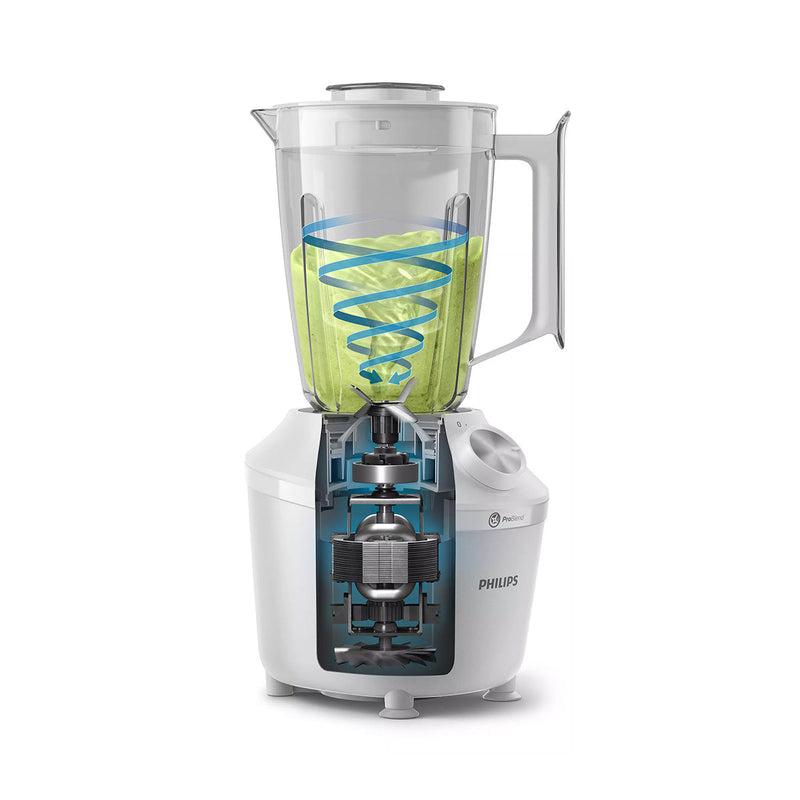 Philips HR2191/30 Unique ProBlend System Blender 600W, White خلاط بلاستيك 600 واط  مع قطاعة و طاحونة فيليبس