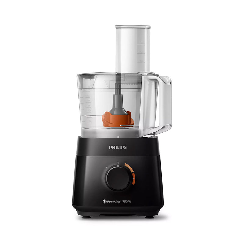 Philips HR7301/90 Power of 750W and 4 Accessories Food Processor, Black محضرة طعام و خلاط 4 ملحقات 750 واط