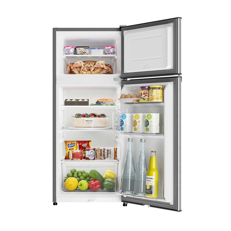 HAIER HRD-175 Top Freezer Refrigerator, Silver هاير HRD-175 ثلاجة بفريزر علوي، فضي
