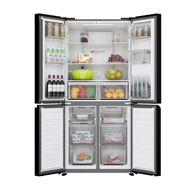 HAIER HRF-536BGDIQ 4-Door Refrigerator, Black ثلاجة هاير
