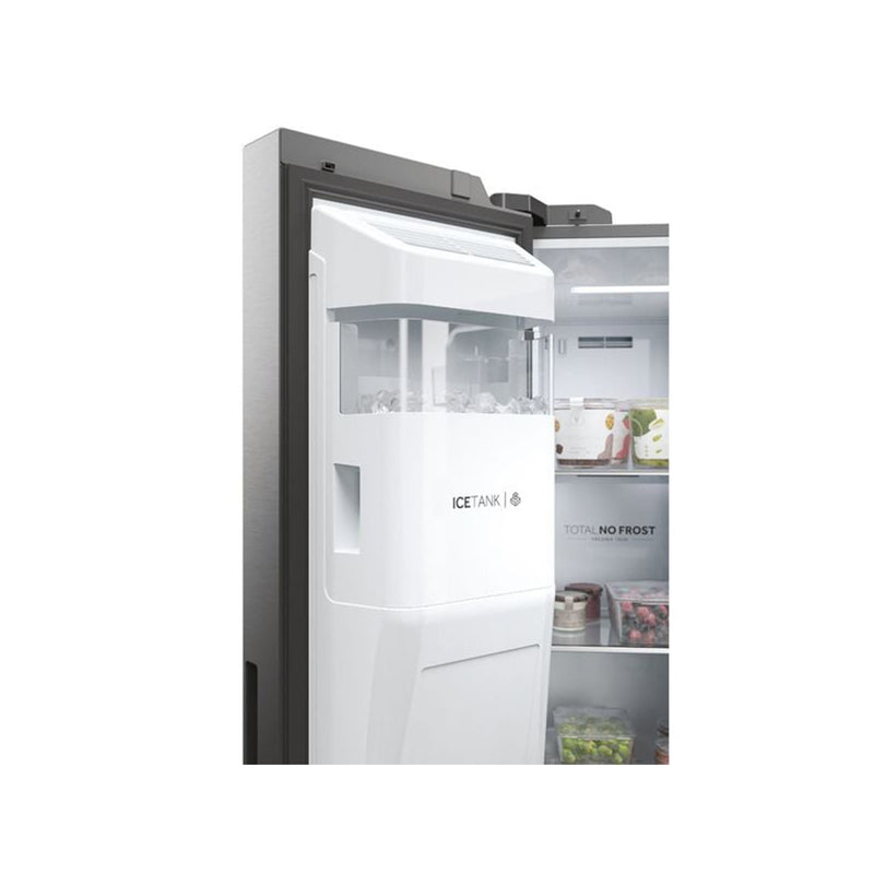 HAIER HSW59F18EIMM 22ft Side By Side Refrigerator, Gray