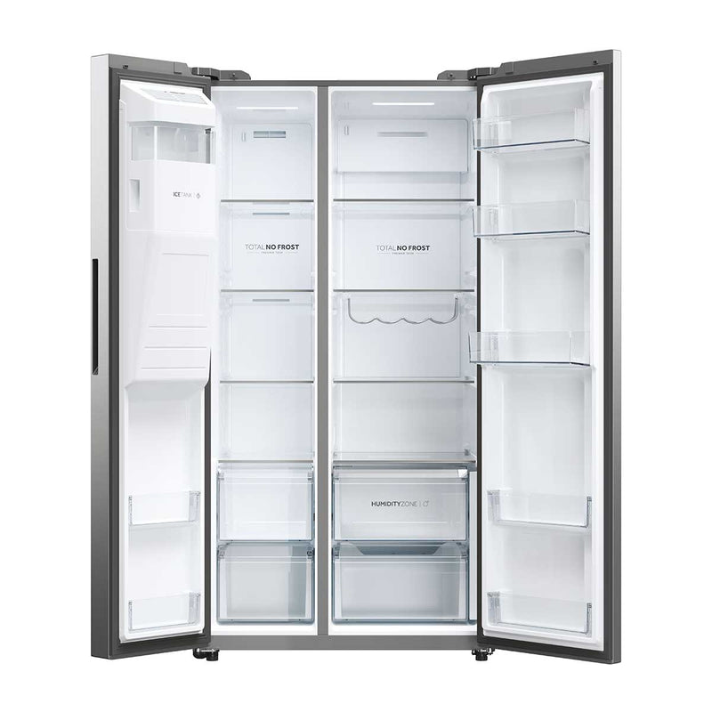 HAIER HSW59F18EIMM 22ft Side By Side Refrigerator, Gray