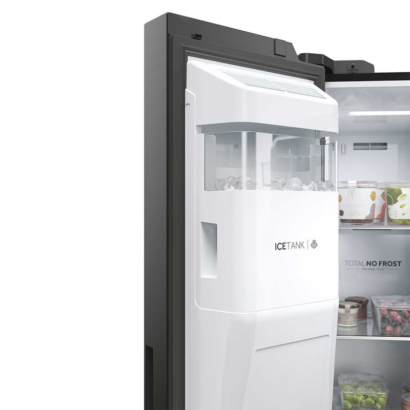 HAIER HSW59F18EIMM 22ft Side By Side Refrigerator, Gray
