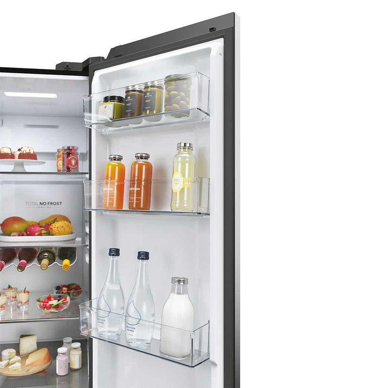 HAIER HSW59F18EIMM 22ft Side By Side Refrigerator, Gray