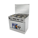 HYUNDAI HYGC9060XVMK Egyptian Freestanding Gas Cooker 5 Burner, Stainless steel طباخ مصري 5 مشاعل هيونداي
