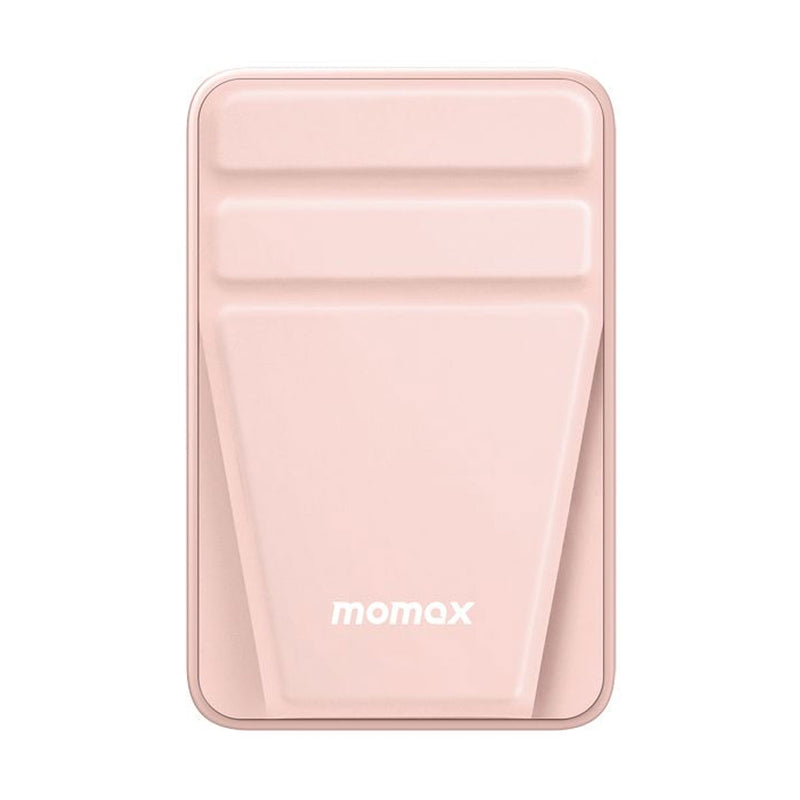 MOMAX IP121P Q.Mag Power 15 Magnetic Wireless Battery Pack with Stand 10000mAh Pink شاحن وايرلس ماكسيف مع ستاند موماكس