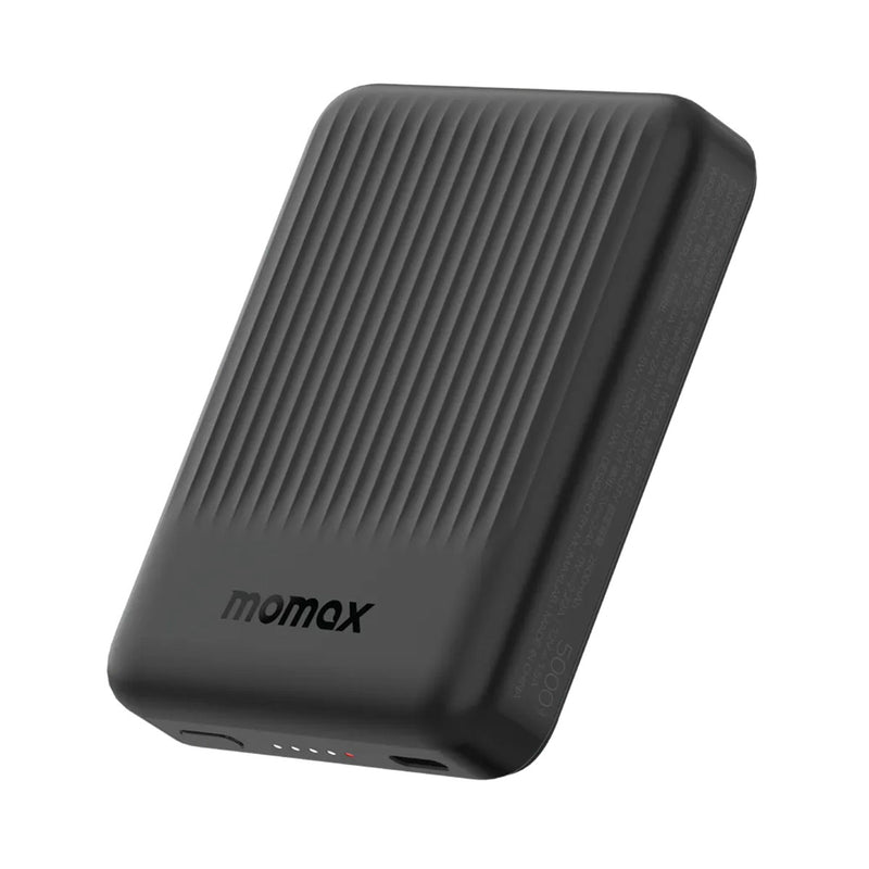 MOMAX IP122D Q.Mag Minimal Magnetic Wireless Battery Pack 5000mAh, Black شاحن وايرلس ماكسيف موماكس