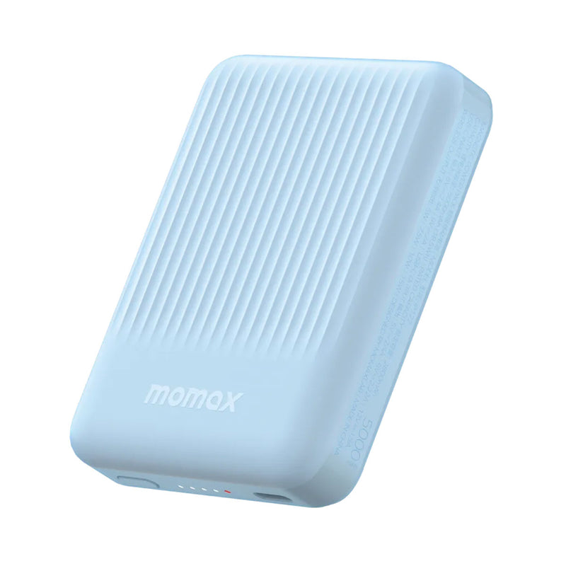 MOMAX IP122B Q.Mag Minimal Magnetic Wireless Battery Pack 5000mAh, Blue شاحن وايرلس ماكسيف موماكس