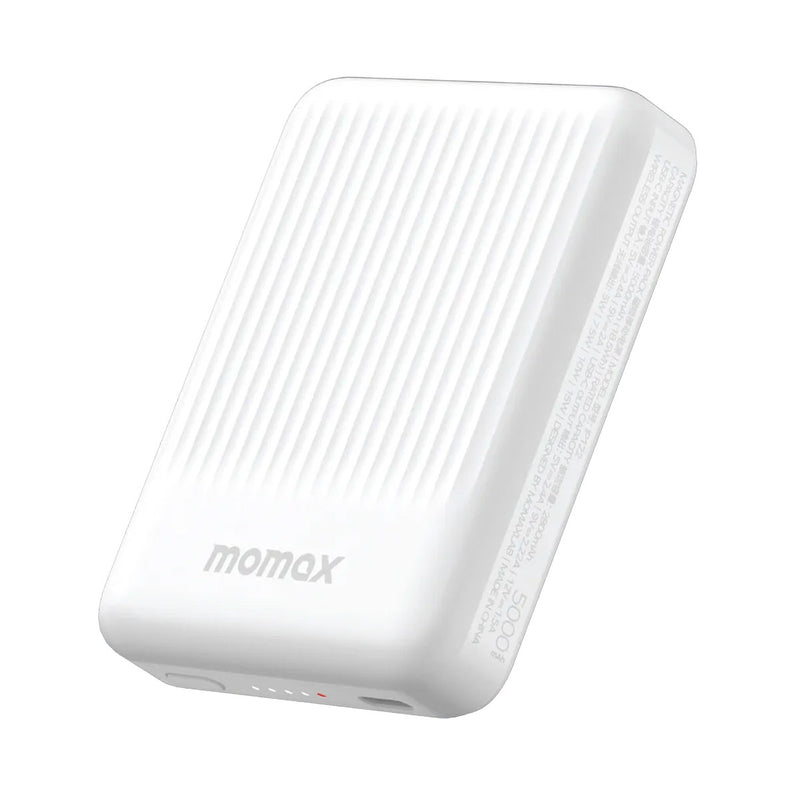 MOMAX IP122W Q.Mag Minimal Magnetic Wireless Battery Pack 5000mAh, White  شاحن وايرلس ماكسيف موماكس