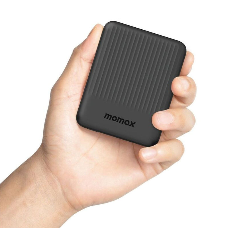 MOMAX IP123D Q.MAG Minimal 2 Magnetic Wireless Power Bank 10000mAh, Black شاحن وايرلس ماكسيف موماكس