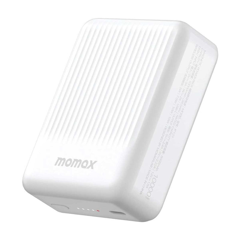 MOMAX IP123W Q.MAG Minimal 2 Magnetic Wireless Power Bank 10000mAh, White شاحن وايرلس ماكسيف موماكس
