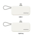 MOMAX IP130W 1-Power Mini 3-in-1 Power Bank 5000mAh, White  شاحن طوارئ موماكس