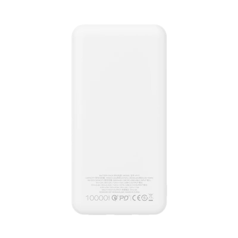 MOMAX IP77W iPower PD Power Bank 10000mAh, White
