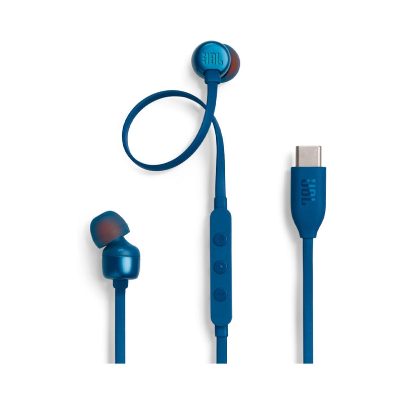 JBL JBLT310CBLU 6483 Tune 310C USB, Blue سماعة واير