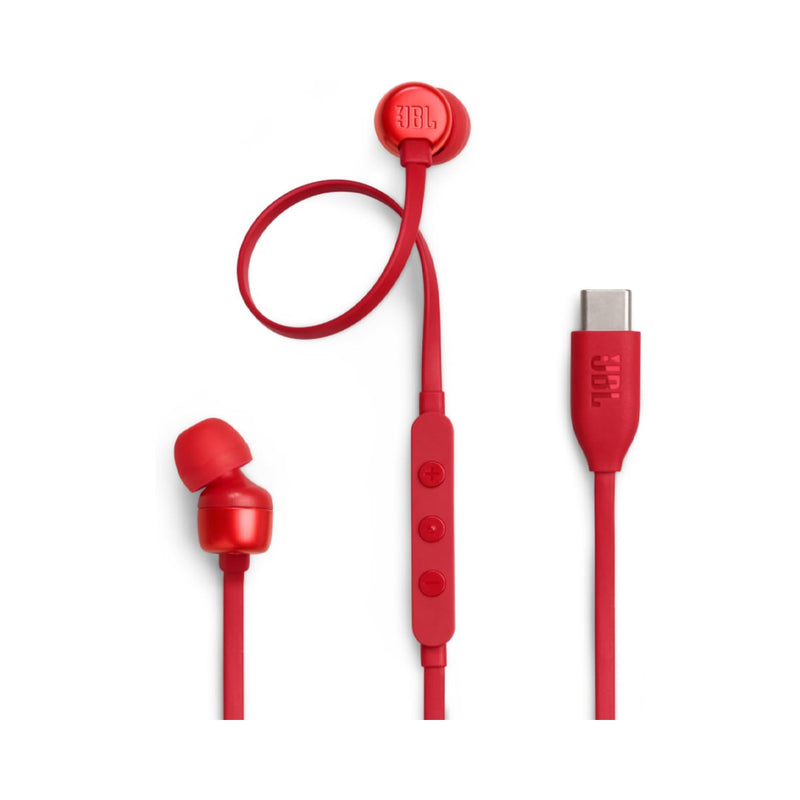 JBL JBLT310CRED 6484 Tune 310C USB, Red  سماعة واير