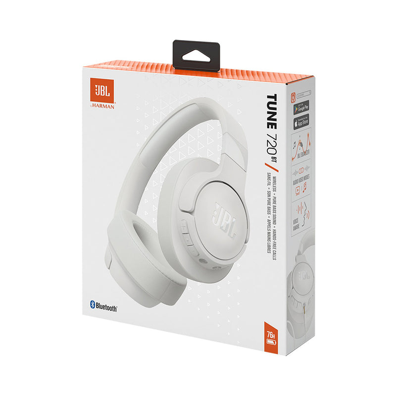 JBL JBLT720BTWHT 6104 Tune 720BT, White سماعات رأس وايرلس