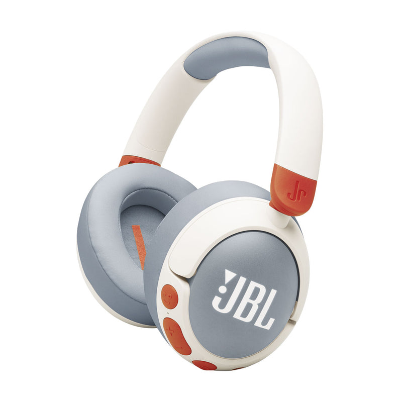 JBL JBLJR470NCWHT 7302 JUNIOR 470NC Wireless Over-Ear Noise Cancelling Kids Headphones, White سماعات رأس لاسلكية مع خاصية الغاء الضوضاء