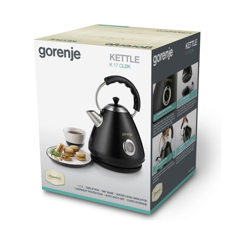 GORENJE K17CLBK Spout electric kettle, Black غلاية كهربائية بفوهة جورنجي