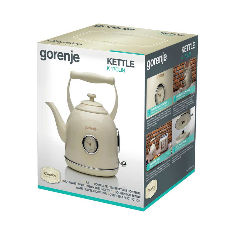 GORENJE  K17CLIN Gooseneck spout electric kettle, Dirty White  غلاية كهربائية جورنجي