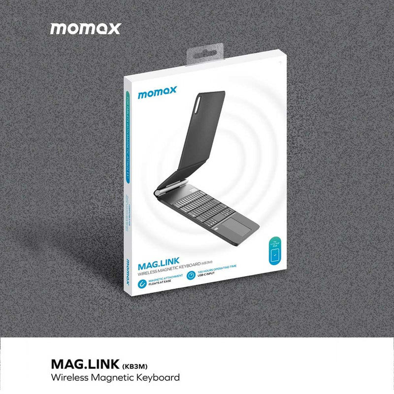 MOMAX KB3MD Mag.Link Wireless Magnetic Keyboard for iPad Pro/Air 11-Inch, Space Grey
