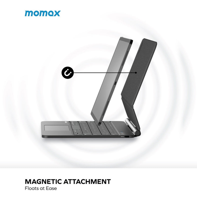 MOMAX KB3MD Mag.Link Wireless Magnetic Keyboard for iPad Pro/Air 11-Inch, Space Grey