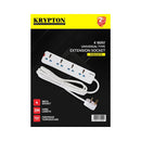 KRYPTON KNES5078 Universal Type Extension Socket, White سيار كهربائي كريبتون