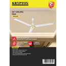 KRYPTON KNF6650 56" Ceiling Fan, White