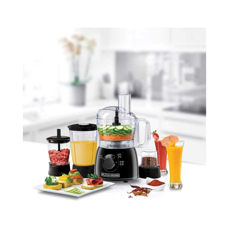 BLACK & DECKER  KR43-B5 834  Food Processor with Blender, Mincer & Grinder, Black معالج طعام مع خلاط ومفرمة ومطحنة
