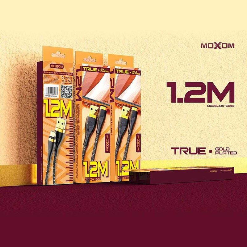 كابل تايب سي Moxom MX-CB63 Type-C Cable 1.2 M, Black