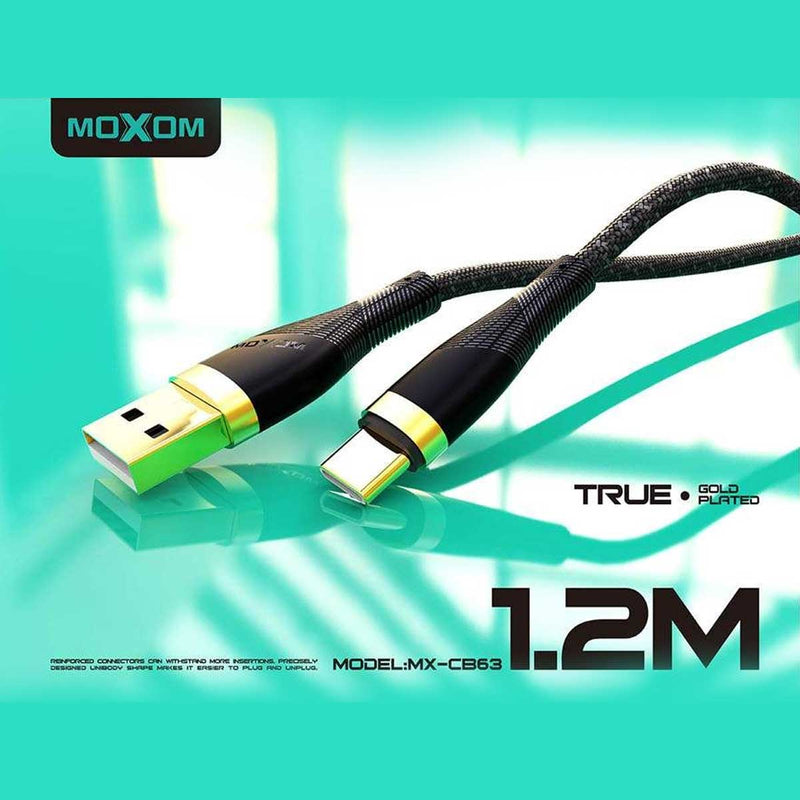 كابل تايب سي Moxom MX-CB63 Type-C Cable 1.2 M, Black