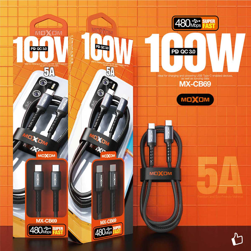 MOXOM MX-CB69 Cable Type-C to Type-C 100W, 1m