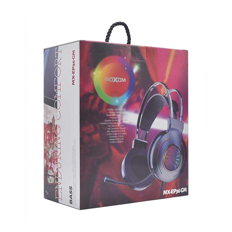 سماعة رأس سلكية Moxom MX-MX-EP36 GM Wired Gaming Headphones 2m - Black