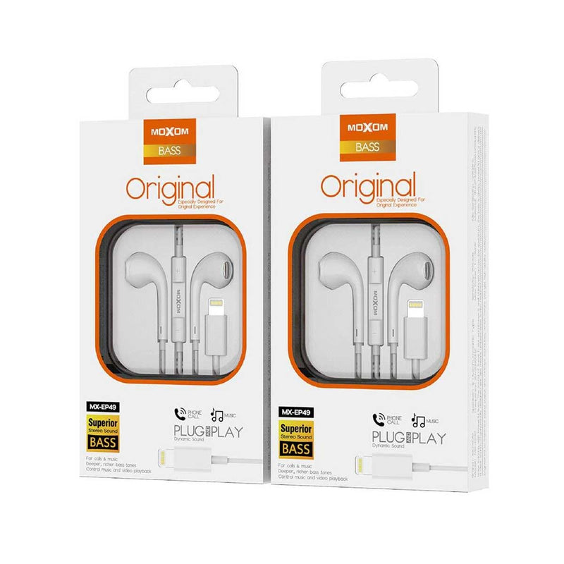 سماعة سلكية MOXOM MX-EP49 Wired Stereo Earphones 1.2m, White