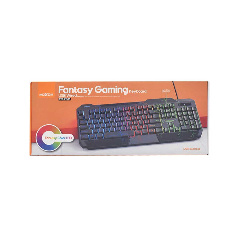 لوحة مفاتيح MOXOM MX-KB08 Gaming Keyboard, Black