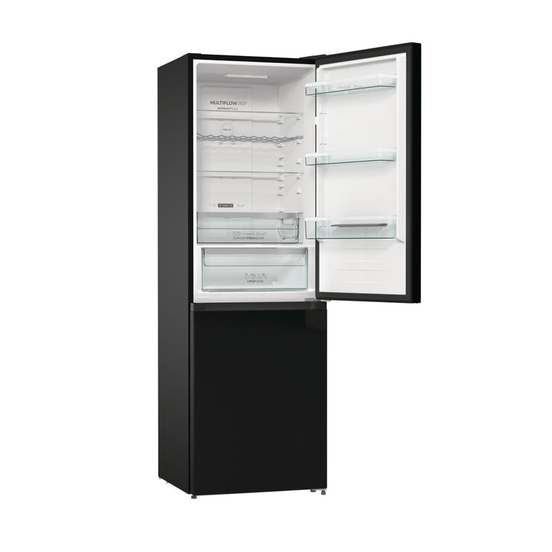 GORENJE NRK6192ABK4 Freestanding fridge freezer, Black ثلاجة و فريزر جورنجي