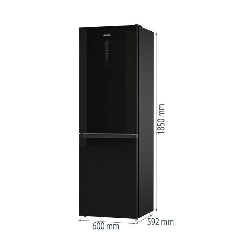 GORENJE NRK6192ABK4 Freestanding fridge freezer, Black ثلاجة و فريزر جورنجي