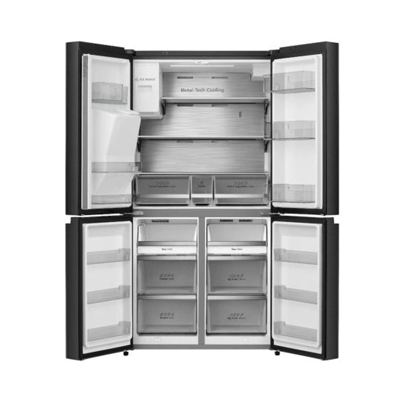 GORENJE NRM9181SBI French Bottom Freezer Refrigerator with Ice Crusher & Water Dispenser, Black   ثلاجة بفريزر سفلي مع كسارة ثلج وبراد مياه  جورنجي
