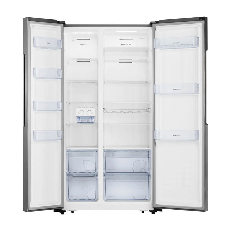 GORENJE NRS9182MXUK Freestanding 2-Door Refrigerator, Gray ثلاجة ذات بابين جورنجي