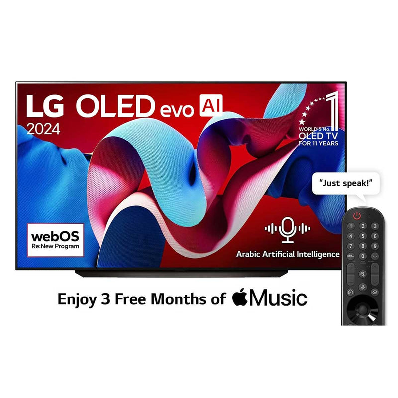 LG OLED83C46LA 83 Inch LG OLED evo AI C4 4K Smart TV AI Magic remote Dolby Vision webOS24 شاشة حجم 83 تلفزيون ذكي مع جهاز التحكم عن بعد ال جي