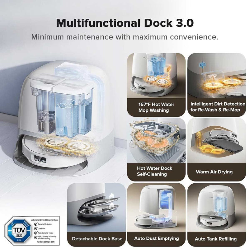 ROBOROCK Qrevo CurvX Robot Vacuum, 18500Pa Suction, Multifunctional Dock 3.0  مكنسة ربوروك روبوت