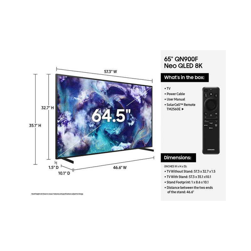 SAMSUNG QA65QN900FU 65" Class Neo QLED 8K Samsung Vision AI Smart TV شاشة سامسونك حجم 65