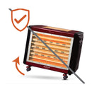 NEWAL QHT-134/03 Quartz Heater, Powerfull 6 Quartz Elements, Dark Red مدفئة نوال