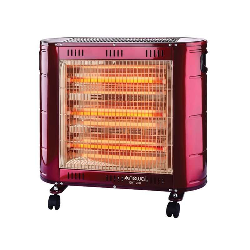 NEWAL QHT-260/03 Quartz Heater, Powerful 5 Quartz Elements, Red مدفئة نوال